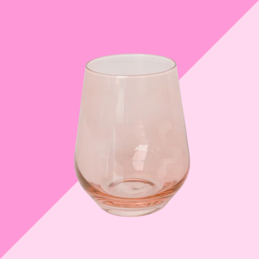 Estelle Colored Glass Blush Pink Stemless