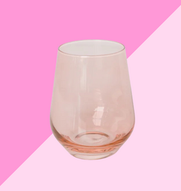 Estelle Colored Glass Blush Pink Stemless