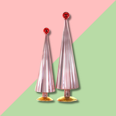 Pleated Tree Pink Red 18in
