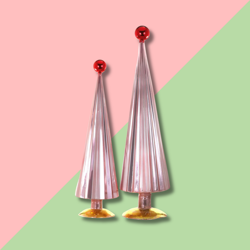 Pleated Tree Pink Red 18in
