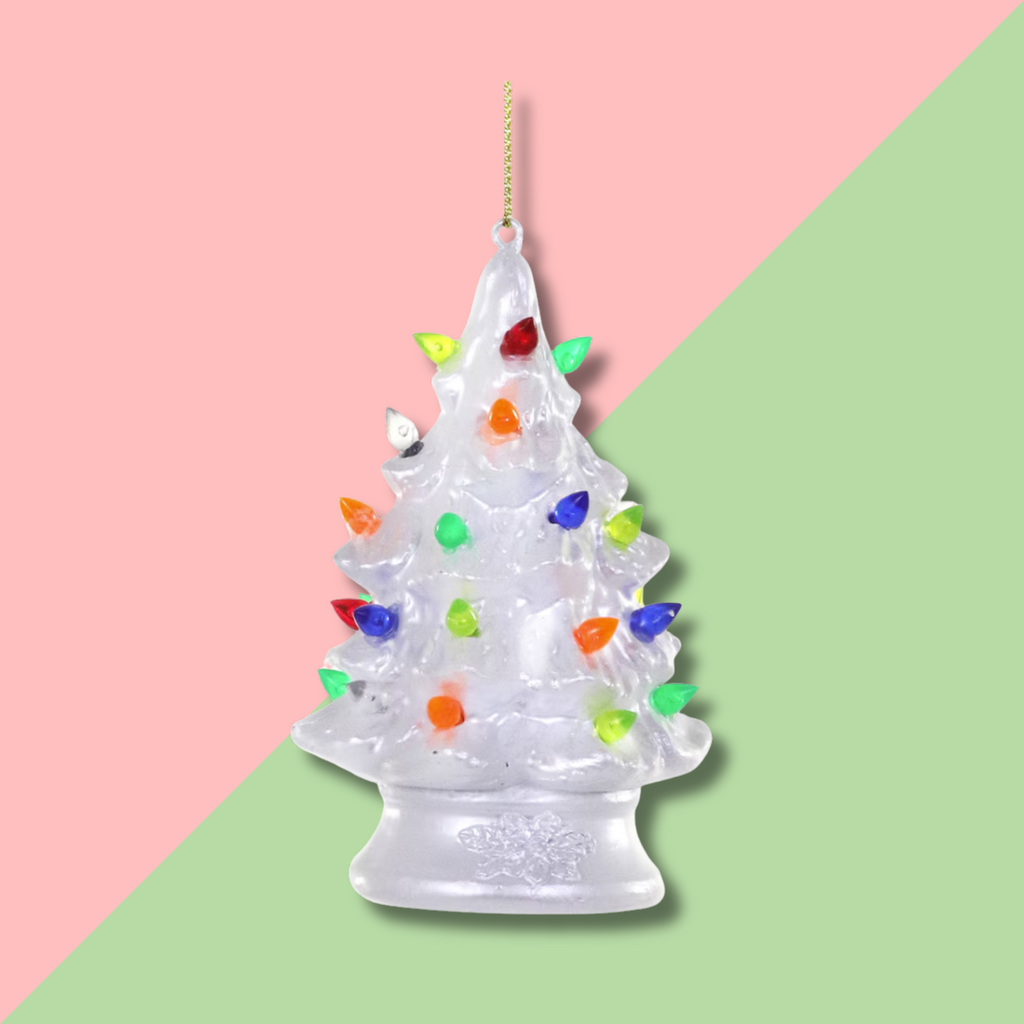 Cody Foster & Co Vintage Ceramic Tree Ornament White