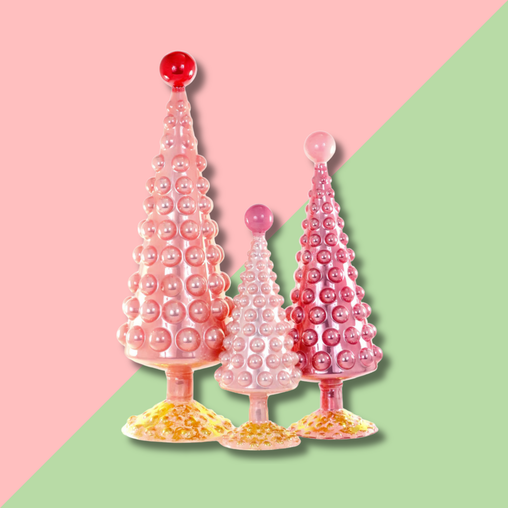 Midcentury Modern Hobnail Tree Rose 12in