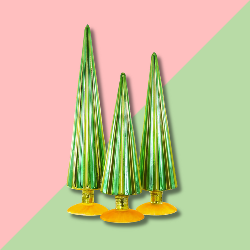 Cody Foster & Co Pleated Tree Green Gold 9.25in