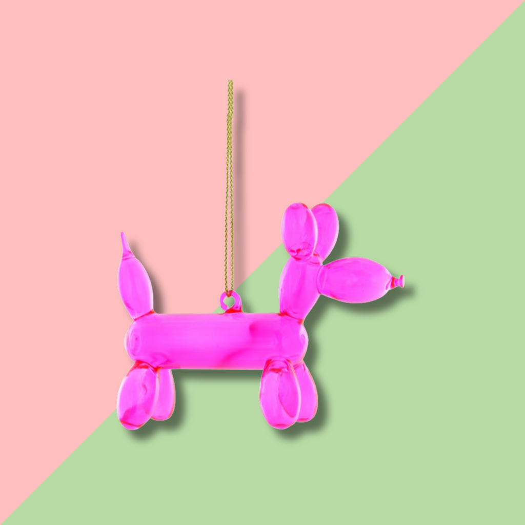 Cody Foster & Co Balloon Pup Pink Ornament