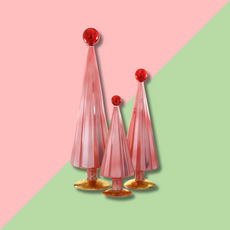 Cody Foster & Co PLEATED TREE - PINK RED 16.25IN