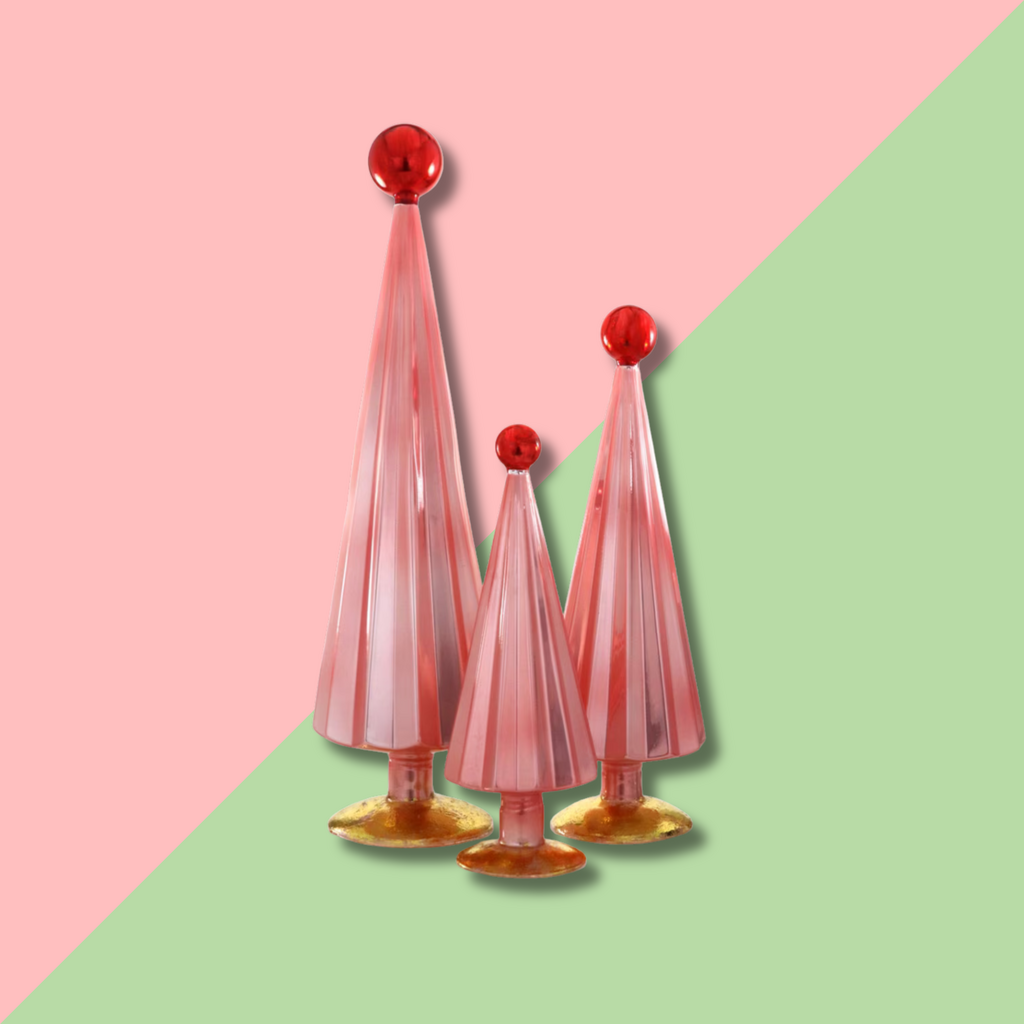 Cody Foster & Co PLEATED TREE - PINK RED 12IN