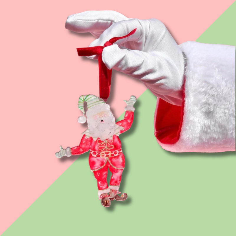 Taylor A Designs Santa Acrylic Ornament