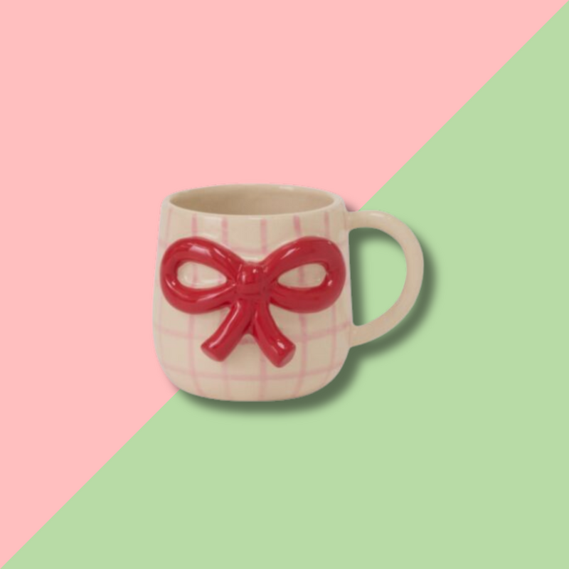 Accent Decor Red Bow Mug