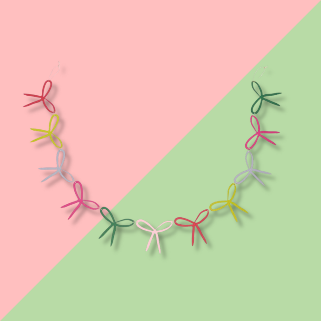 Accent Decor Brightly Bow Garland 72in