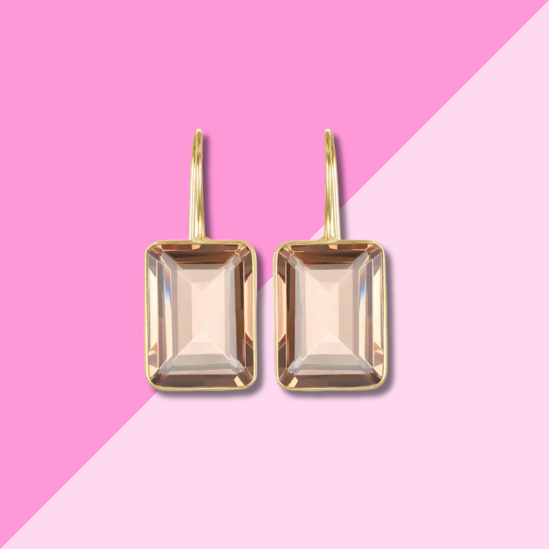 AMELIA ROSE JEWELRY Emerald Cut Valencia - Champagne Gold