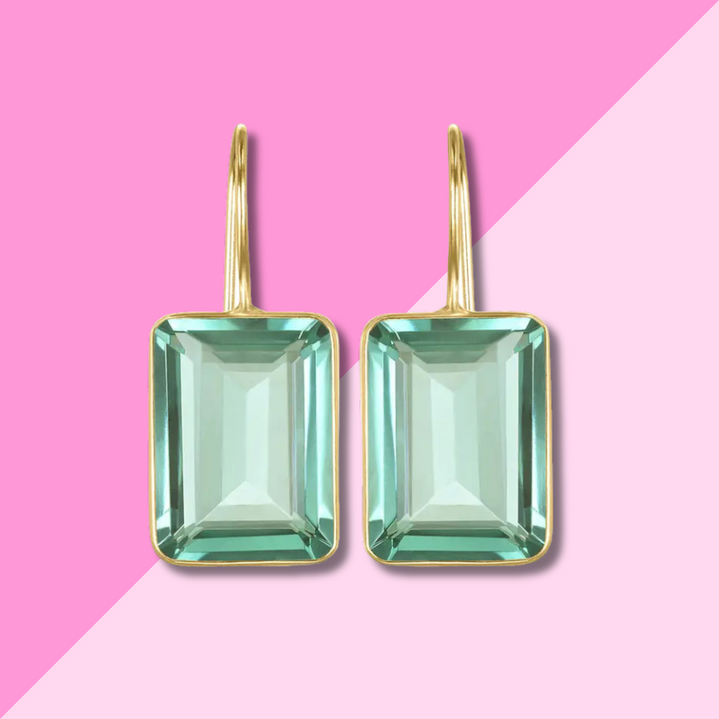 AMELIA ROSE JEWELRY Emerald Cut Valencia - Sage Gold