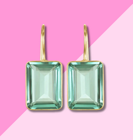 AMELIA ROSE JEWELRY Emerald Cut Valencia - Sage Gold