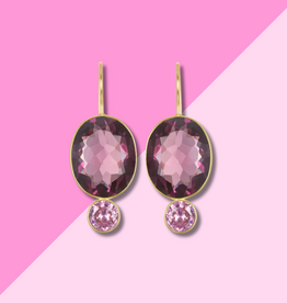 AMELIA ROSE JEWELRY Valencia Grand Oval Earring - Rose Gold