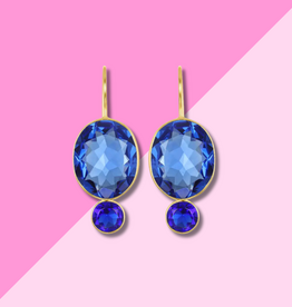 AMELIA ROSE JEWELRY Valencia Grand Oval Earring - Hydrangea Gold