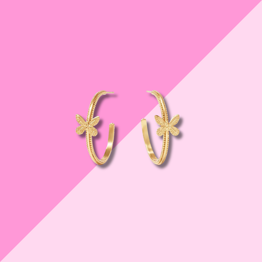 Julie Vos Butterfly Hoop - Gold - S