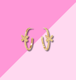 Julie Vos Butterfly Hoop - Gold - S