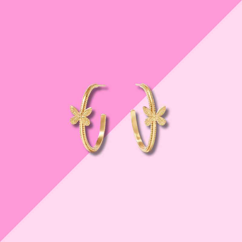 Julie Vos Butterfly Hoop - Gold - S