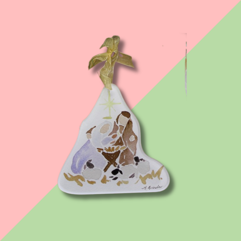 TRADE CIE Cutout Acrylic Ornament Watercolor Holy Family