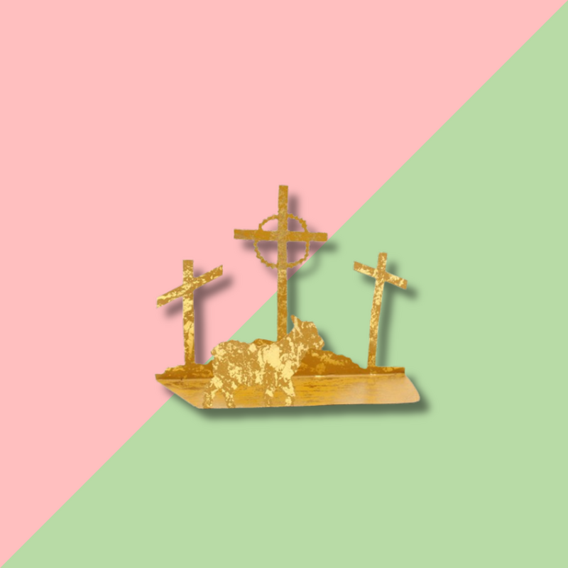 TRADE CIE Metal Crosses/ Lamb Silhouette Gold