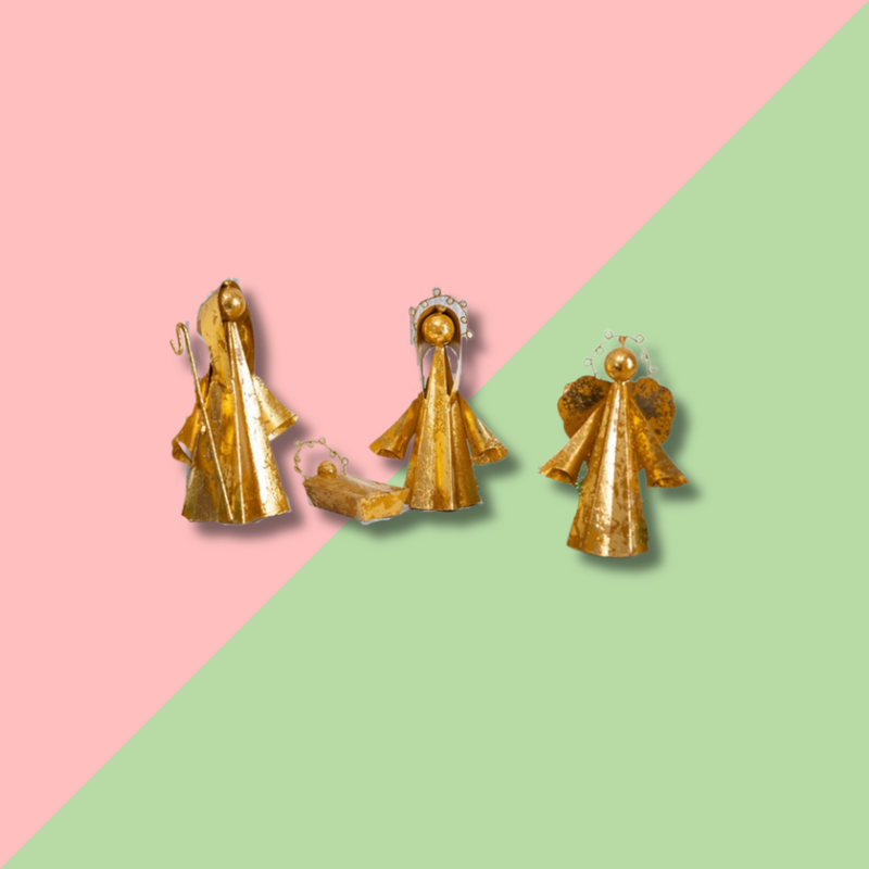 TRADE CIE Mini Holy Family w Angel Gold Leafed