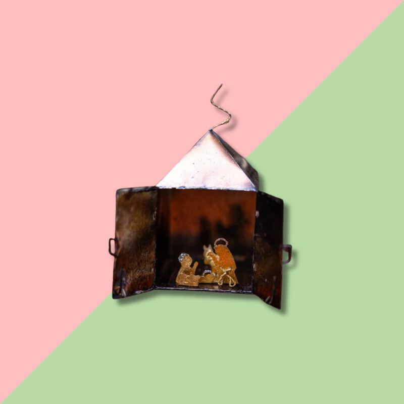 TRADE CIE 9in Metal Nativity Silhouette in Lantern