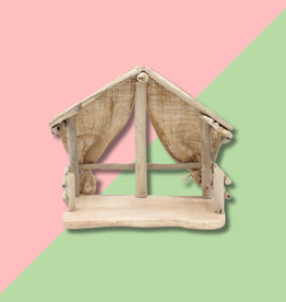 TRADE CIE Driftwood Creche w/ Burlap