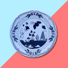 Beachside Pavilion Dessert Plates - Sky and Navy