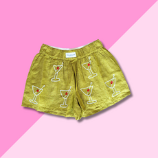 chakeris Martini Embroidered Linen Shorts