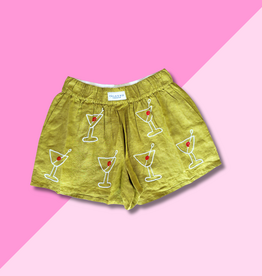 chakeris Martini Embroidered Linen Shorts
