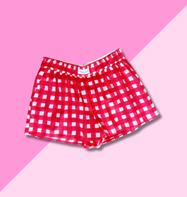 chakeris Red Check Shorts