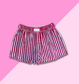 chakeris Red and Blue Stripe Shorts