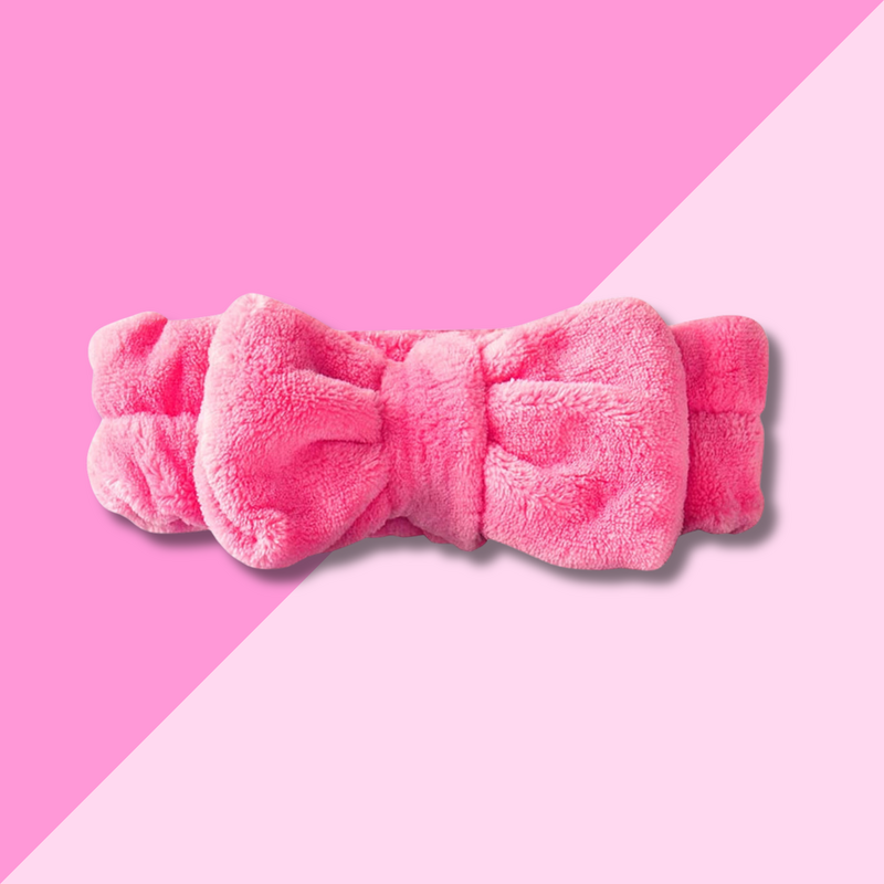 Bella Sleep & Spa Plush Bow Spa Headband - Hot Pink