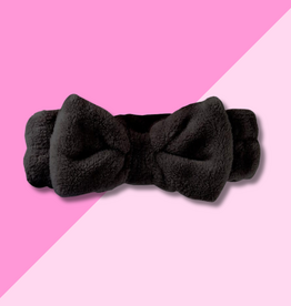 Bella Sleep & Spa Plush Bow Spa Headband - Black