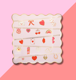 My Mind's Eye Valentines Charm Scalloped Square Plate