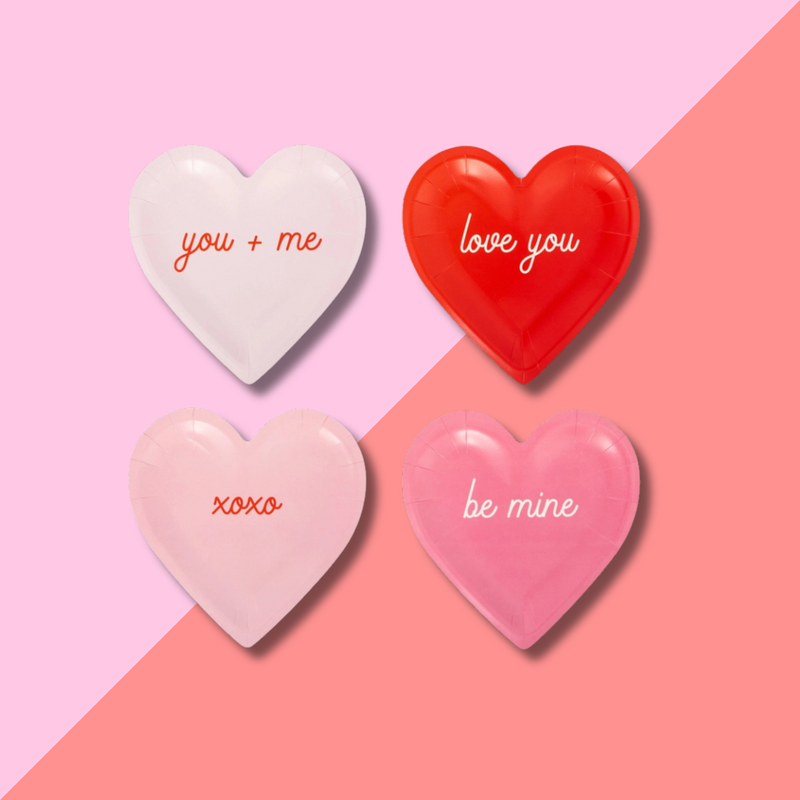 Conversation Heart Shaped Plate Set