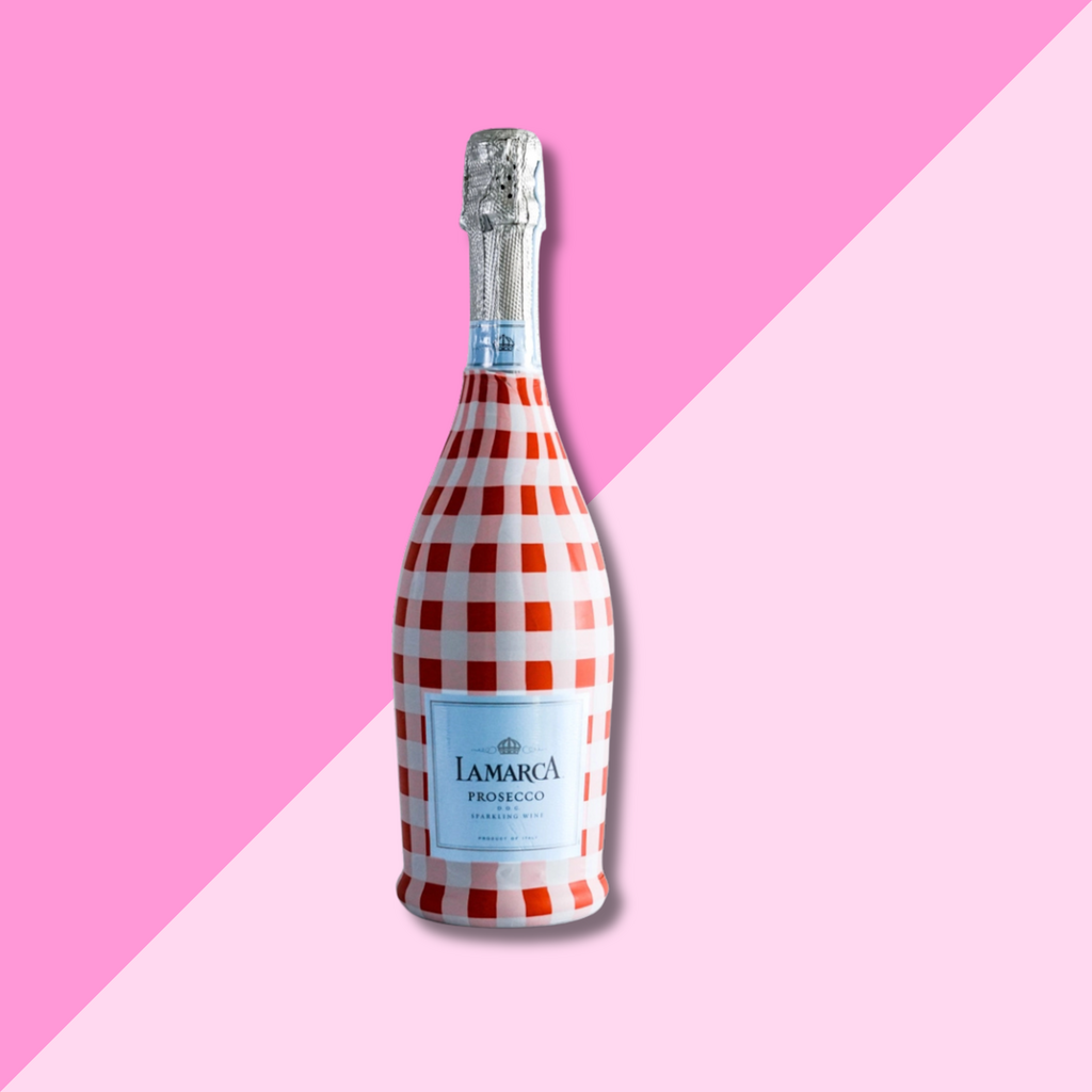 Red & White Gingham Prosecco Bottle Wrap