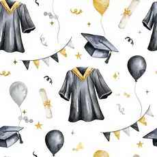 Black & Gold Graduation Prosecco Bottle Wrap