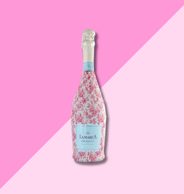 Pink Floral Prosecco Bottle Wrap