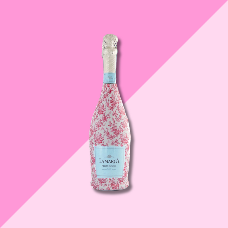 Pink Floral Prosecco Bottle Wrap