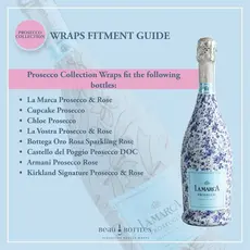 Blue Floral Prosecco Bottle Wrap