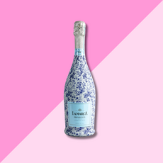Blue Floral Prosecco Bottle Wrap