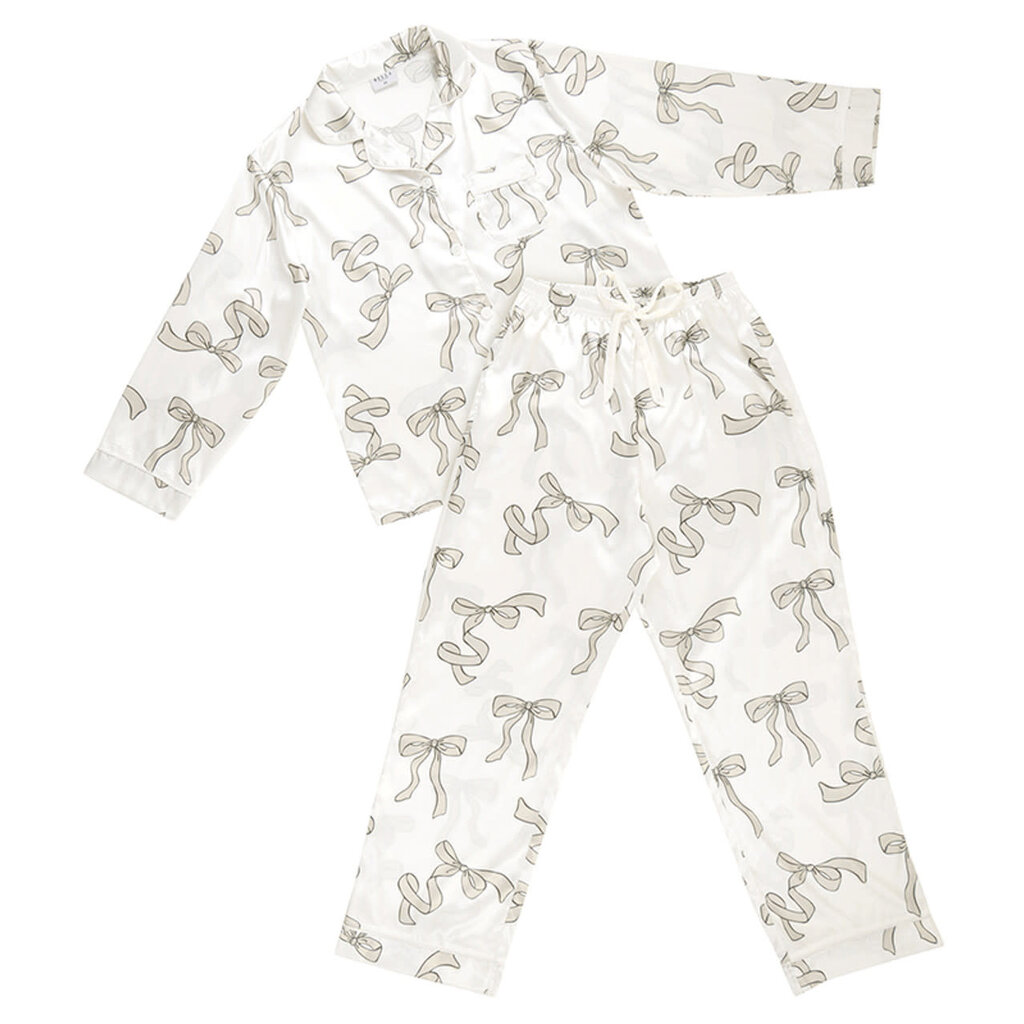 Bella Sleep & Spa Flax Bow Long Sleeve PJ Set