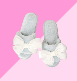 Slippers - White Bow - L(9/10)