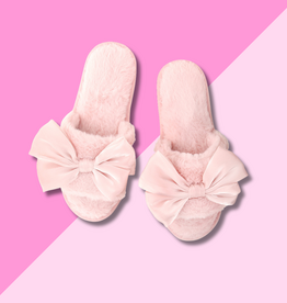 Bella Sleep & Spa Slippers - Light Pink Bow - L(9/10)