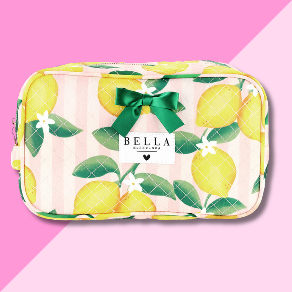 Quilted Cosmetic Bag - Lemons