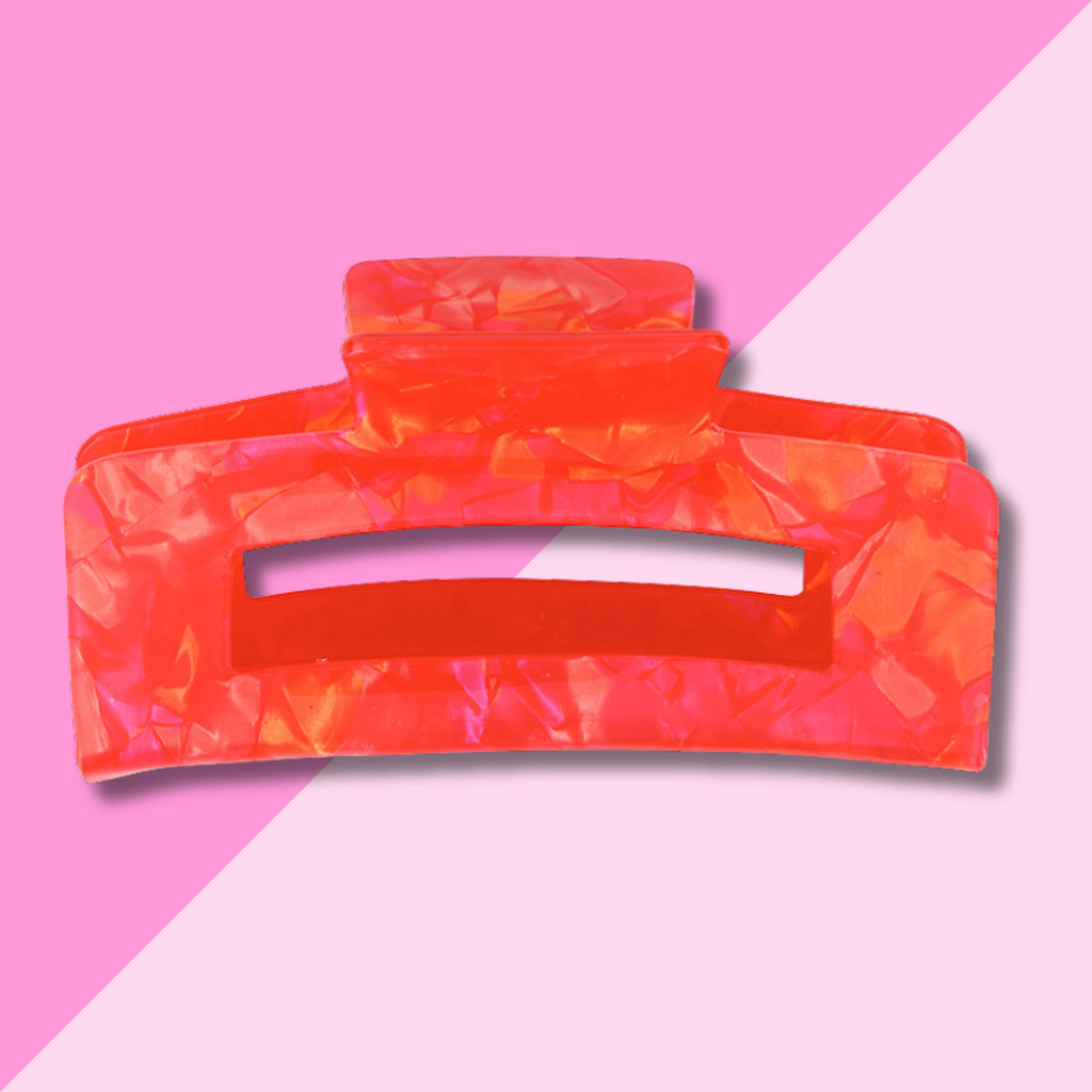 Claw Clip - Red Marble