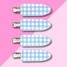 Crease Free Clips - Blue Gingham