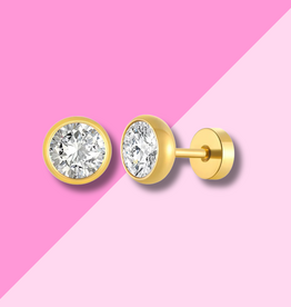 Hjane Jewels Shay Screwback Studs Gold