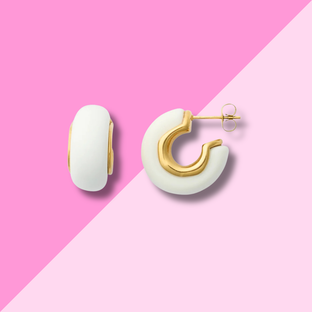 Hjane Jewels Sage Hoops White