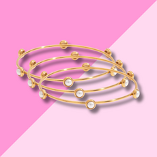 Hjane Jewels Pearl Bangle Trio Bracelet Set